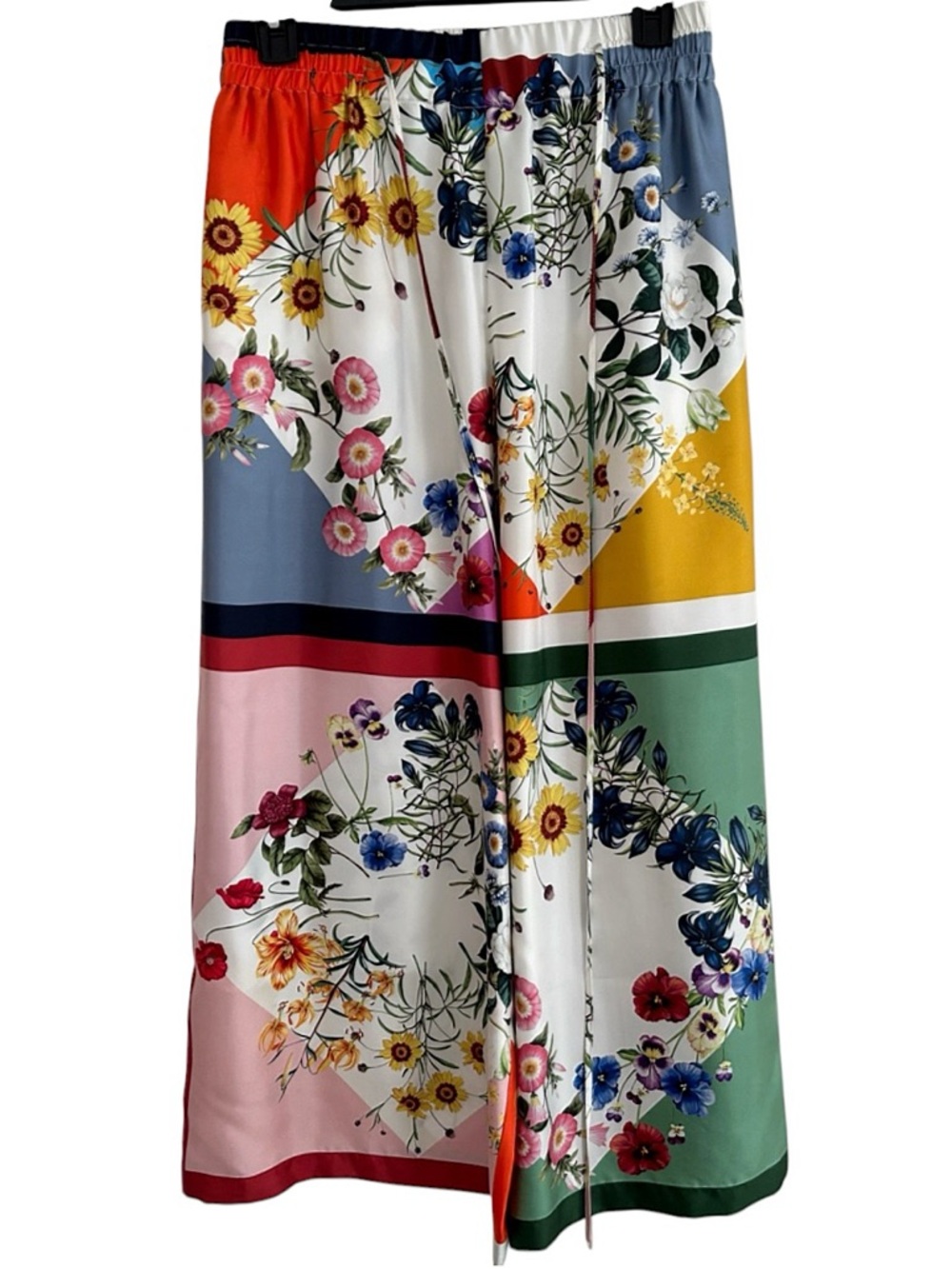 OSCAR DE LA RENTA Floral Wide Leg Crop Pants Size 10